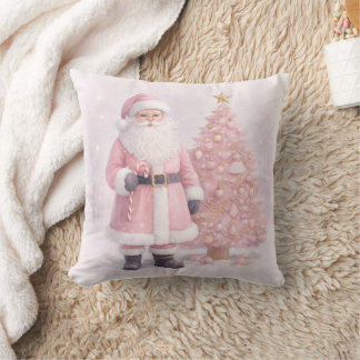 Cojín Decorativo Pastel Pink Christmas Santa