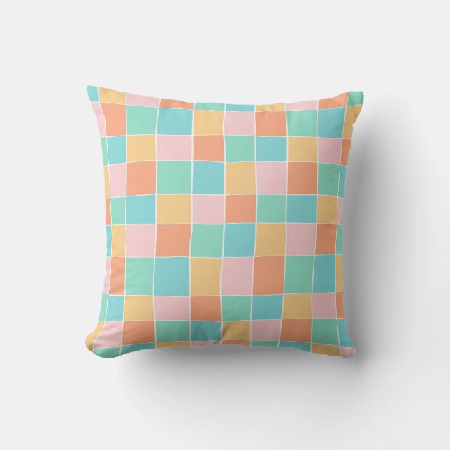 Cojín Decorativo Pastel Plaid (Anverso)