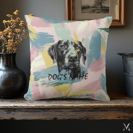 Cojín Decorativo Pastel Pointer Portrait – Modern Abstract Art