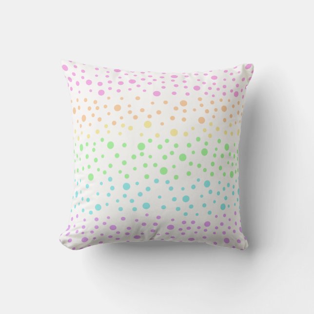 Cojín decorativo Pastel Rainbow Polka Dots (Anverso)