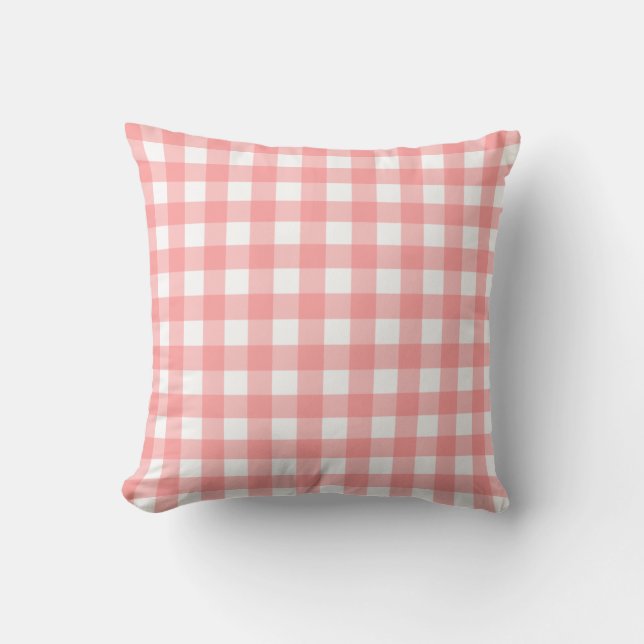 Cojín Decorativo Pastel Raspberry Red Plaid Pattern Easter (Anverso)