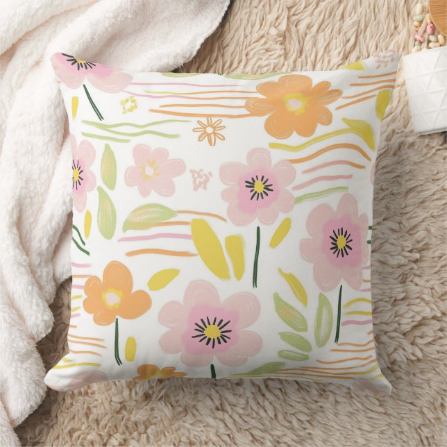 Cojín Decorativo Pastel Retro Floral (7) (Manta)