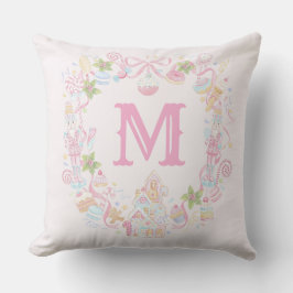 Cojín Decorativo Pastel Sweet Holiday Treats Monogram Crest 