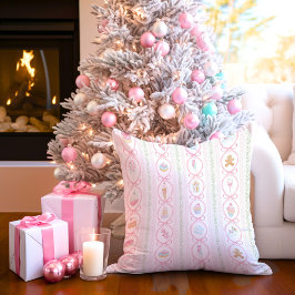 Cojín Decorativo Pastel Sweet Holiday Treats Monogram Crest 