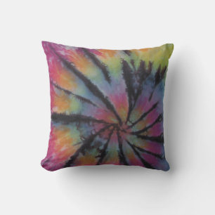 Cojín Decorativo Pastel Swirl 1 Black Tie Dye American MoJo Pillow