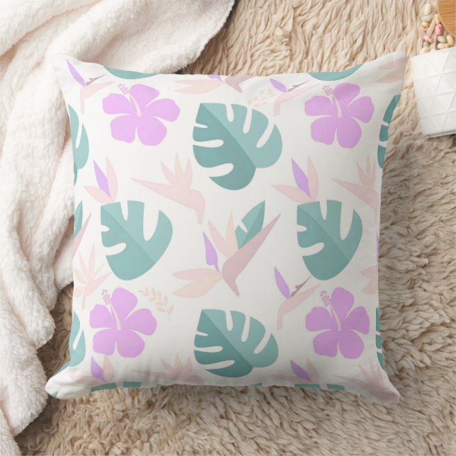 Cojín Decorativo Pastel Tropical Floral Pattern (Manta)