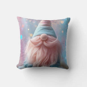 Cojín Decorativo Pastel Unicornio Gnome / Gonk con barba rosa fluor