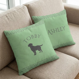Cojín Decorativo Pastel Verde Labrador Retriever Personalizado Coin