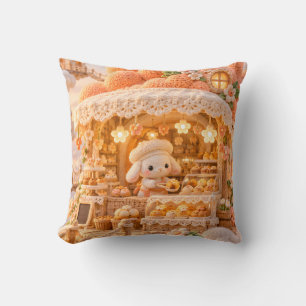 Cojín Decorativo Pastelería de conejito estilo ganchillo albaricoqu