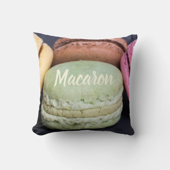 Cojín Decorativo Pasteles de Macaron para regalo dulce (Anverso)