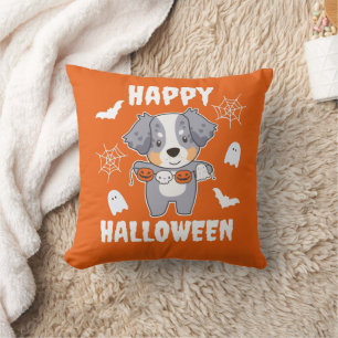 Cojín Decorativo Pastor australiano feliz disfraz de perro de Hallo