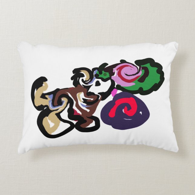 Cojín Decorativo pastor australiano y rosas alegría (Anverso)