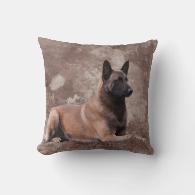 Cojín Decorativo Pastor belga de Malinois - Mechelaar (Anverso)