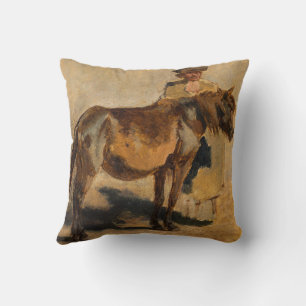 Cojín Decorativo Pastor con caballo (Arte Animal)