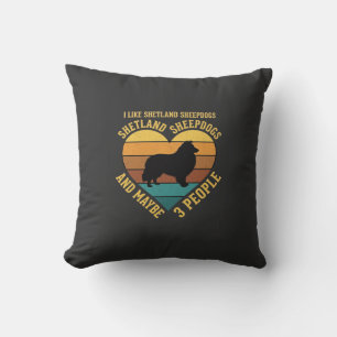 Cojín Decorativo Pastor de Shetland Retro Corazón Amante de los Per