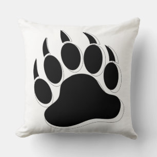 Cojín Decorativo Pata de oso en blanco y negro
