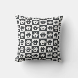 Cojín Decorativo patas de gato patrón blanco y negro