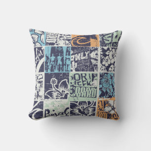 Cojín Decorativo Patchwork de surf: patrón de cosecha de grunge