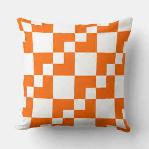 Cojín Decorativo Patchwork Domino: Naranja y blanco