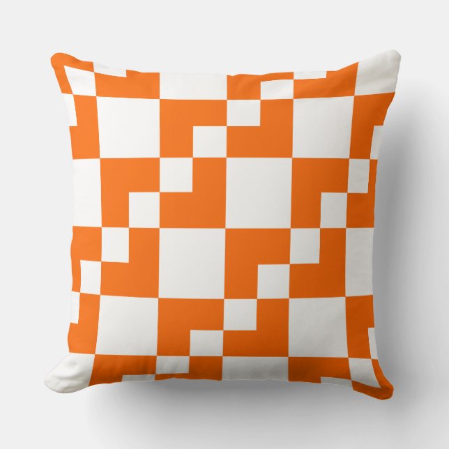Cojín Decorativo Patchwork Domino: Naranja y blanco (Anverso)