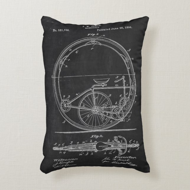 Cojín Decorativo Patente Rustic Cushions Blueprint Bicycle (Frente (Vertical))