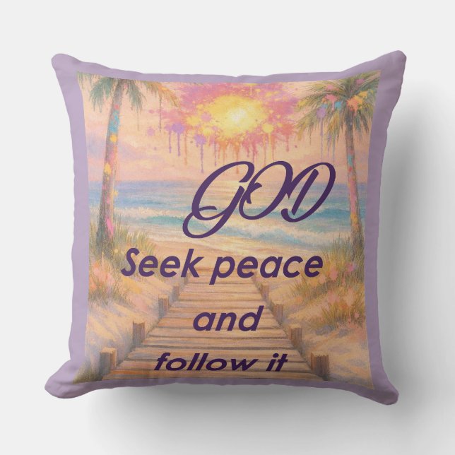 Cojín Decorativo Path of Peace: Grace at Sunset (Anverso)