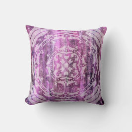 Cojín Decorativo Pátina púrpura: Mandala y diamantes