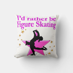 Cojín Decorativo PATINADORA DE FIGURA DE COLOR ROSA DE bonito