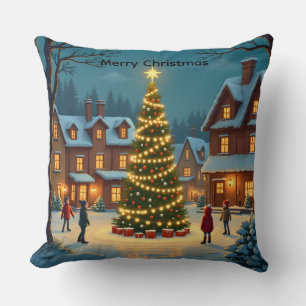 Cojín Decorativo Patinadores de Navidad personalizados