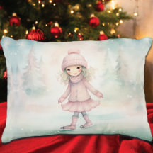 Patinaje sobre escenas de invierno Chica de menta 