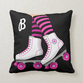 Cojín Decorativo Patines de ruedas rosa y negro