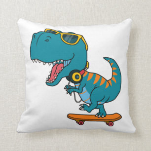 Cojín Decorativo patineta de los dinosaurios