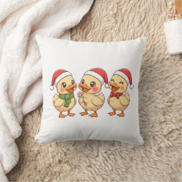 Cojín Decorativo Patitos Navideños Kawaii Lindos | Festivo Vacacion
