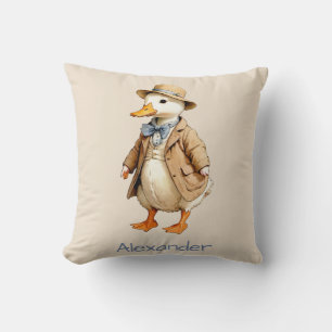 Cojín Decorativo Pato Antiguo y Lindo Personalizable