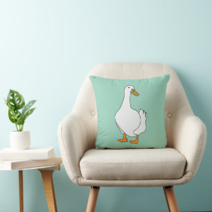 Cojín Decorativo Pato Ave Blanco Pato