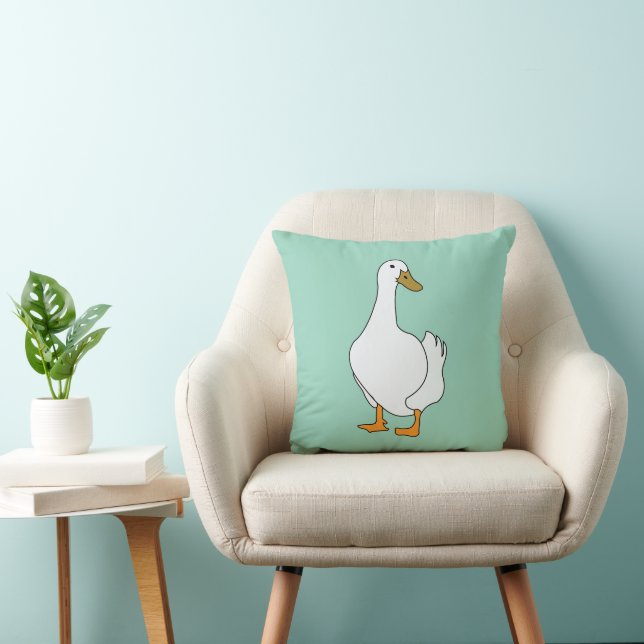 Cojín Decorativo Pato Ave Blanco Pato  (Silla)