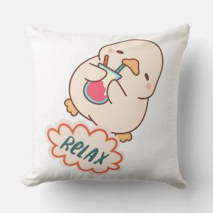 Cojín Decorativo Pato bebiendo jugo Relajarse