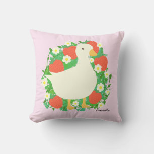 Cojín Decorativo Pato de gasa de fresa floral