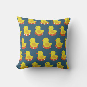 Cojín Decorativo Pato de goma amarillo, lindo, sin costuras.
