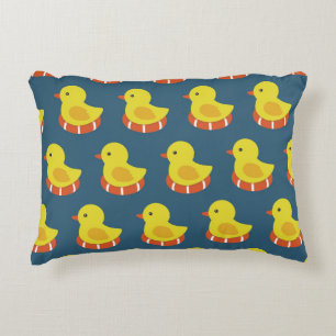 Cojín Decorativo Pato de goma amarillo, lindo, sin costuras.