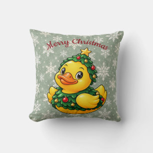 Cojín Decorativo Pato de goma de árbol de Navidad acogedor decoraci