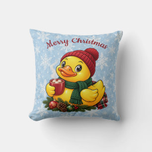 Cojín Decorativo Pato de goma de Navidad con cacao acogedor decorac