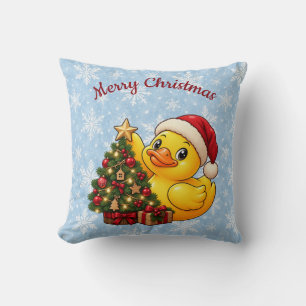 Cojín Decorativo Pato de goma decorando árbol de Navidad Decoración