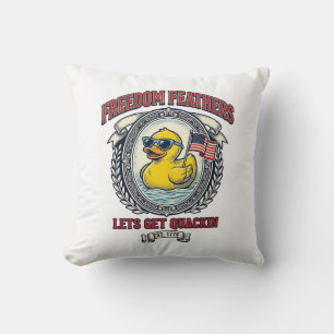 Cojín Decorativo Pato de la Libertad Humor Patriótico Vintage