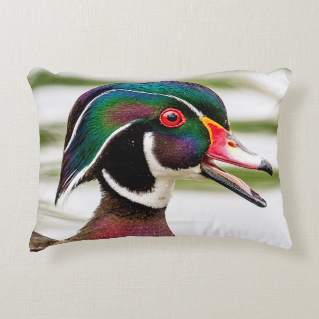 Cojín Decorativo Pato de madera (Anverso)