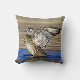 Cojín Decorativo Pato de madera aleteando sus alas