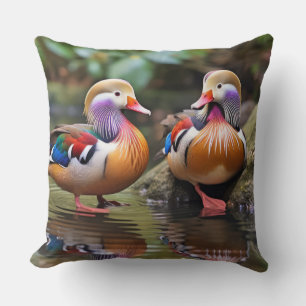 Cojín Decorativo Pato de mandarín Animal Bird Wilderlife Art
