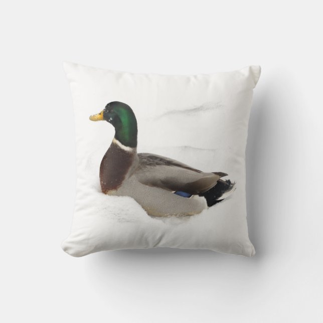 Cojín Decorativo Pato en la nieve (Anverso)