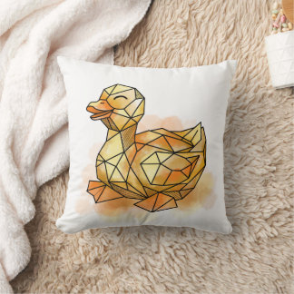Cojín Decorativo Pato geométrico adorable arte poligonal de aves ac
