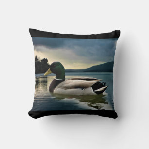 Cojín Decorativo Pato Mallard En El Lago